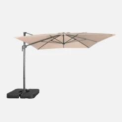 Rectangular cantilever parasol 3x4m + weight slabs 50x50cm