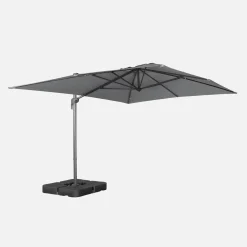 Rectangular cantilever parasol 3x4m + weight slabs 50x50cm