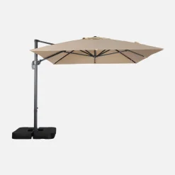 Rectangular cantilever parasol 3x4m + 50x50cm ballast slabs
