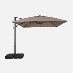 Rectangular cantilever parasol 3x4m + 50x50cm ballast slabs