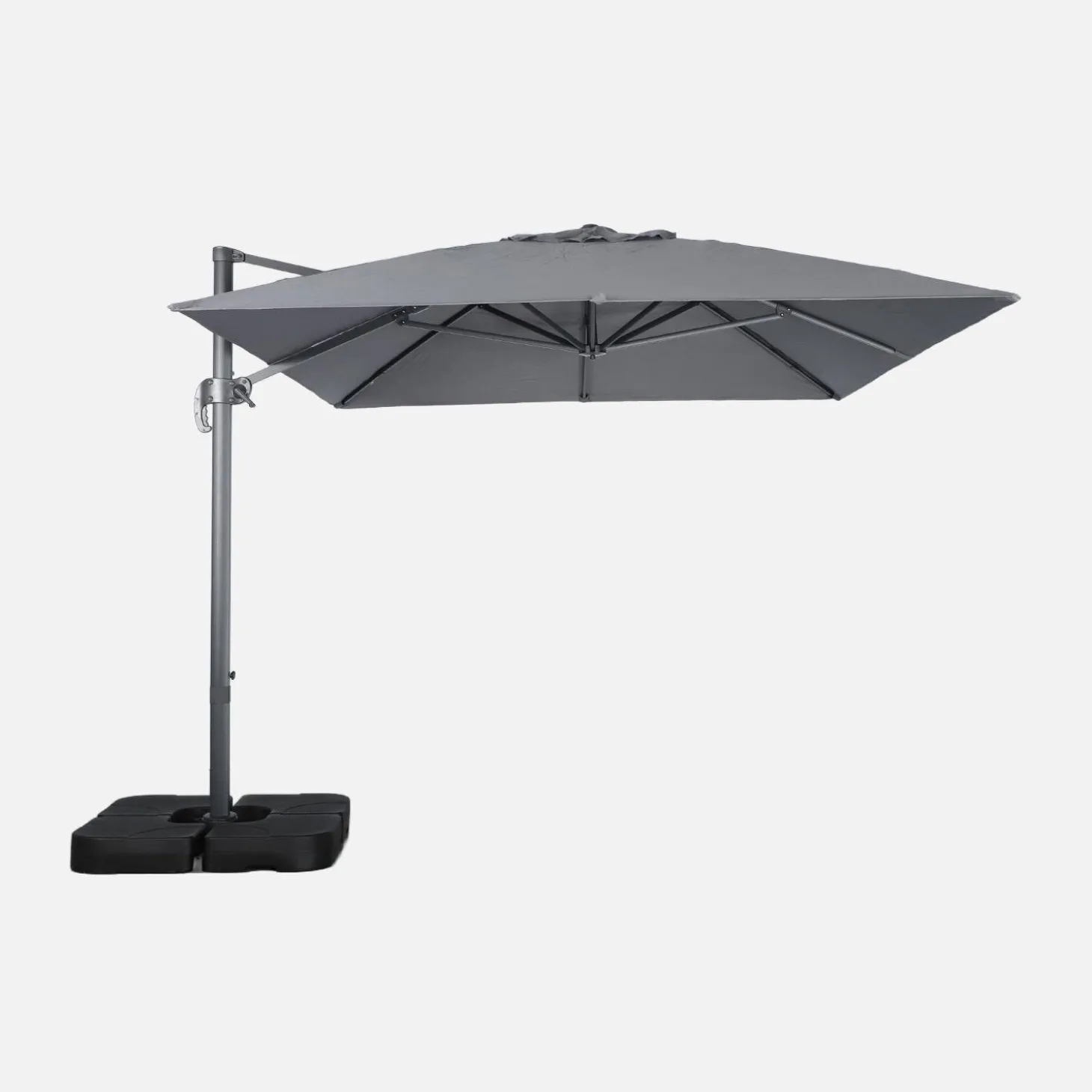 Rectangular cantilever parasol 3x4m + 50x50cm ballast slabs