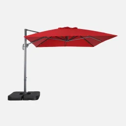 Rectangular cantilever parasol 3x4m + 50x50cm ballast slabs