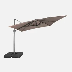 Rectangular cantilever parasol 3x4m + weight slabs 50x50cm
