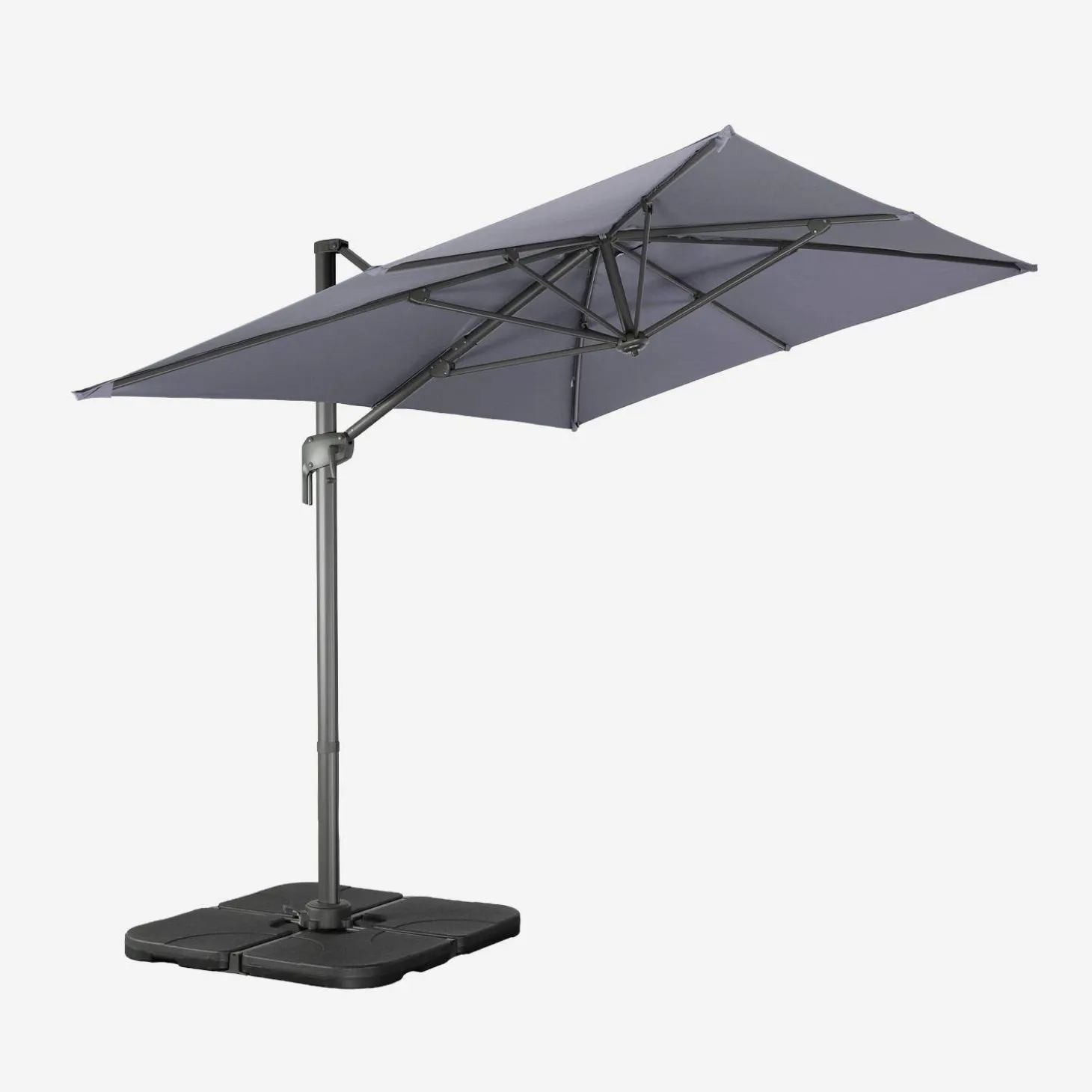 Rectangular cantilever parasol 2x3m + 4 ballast slabs 50x50cm