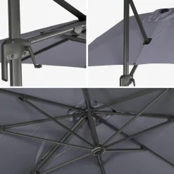 Rectangular cantilever parasol 2x3m + 4 ballast slabs 50x50cm