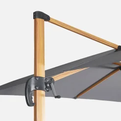 Rectangular cantilever parasol 3x4m, wood-effect mast + 50x50cm ballast slabs