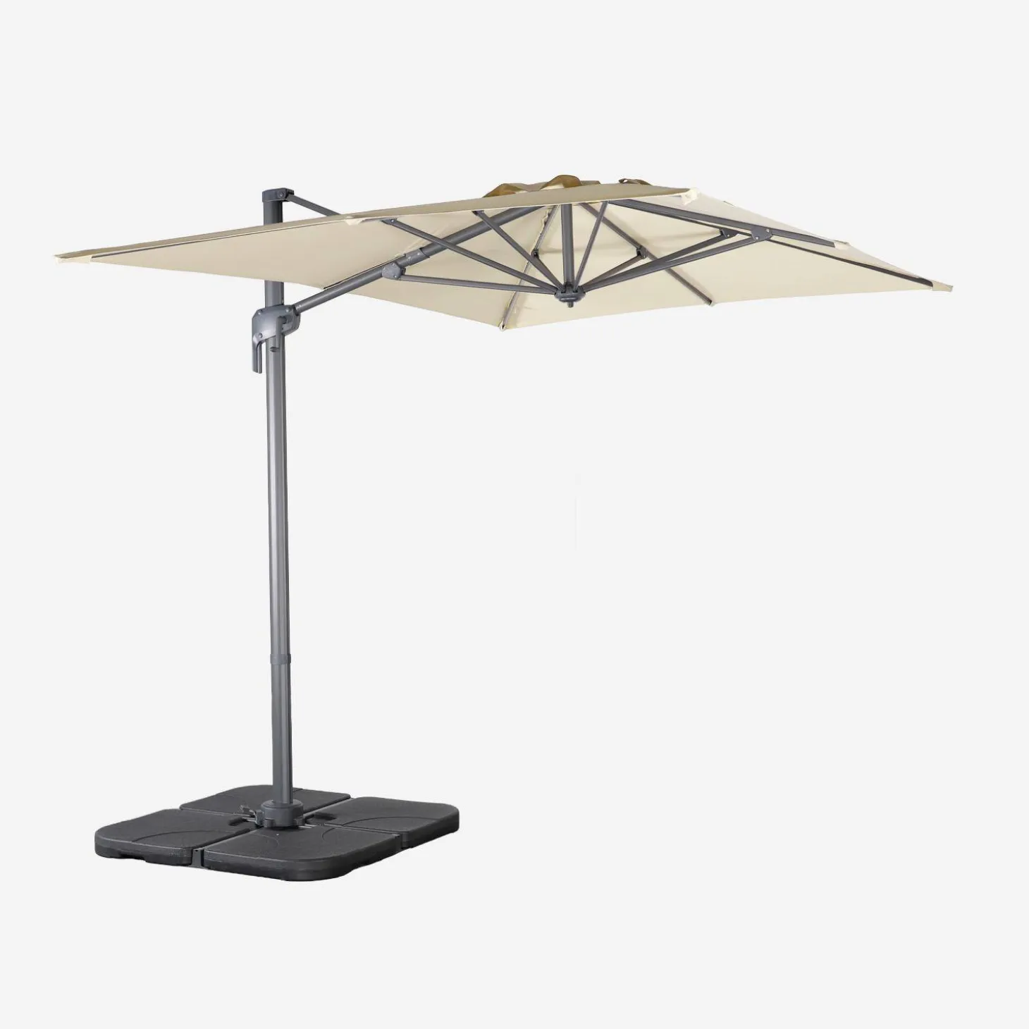 Rectangular cantilever parasol 2x3m + 4 ballast slabs 50x50cm