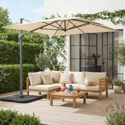 Rectangular cantilever parasol 2x3m + 4 ballast slabs 50x50cm