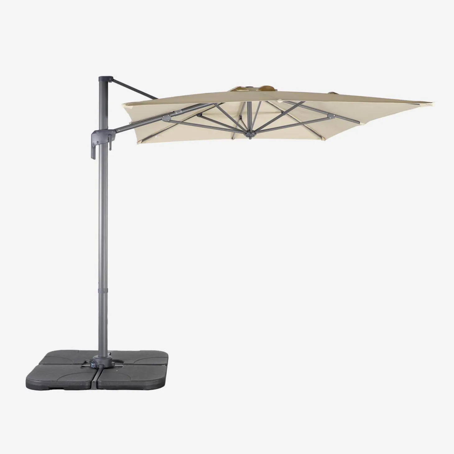 Rectangular cantilever parasol 2x3m + 4 ballast slabs 50x50cm