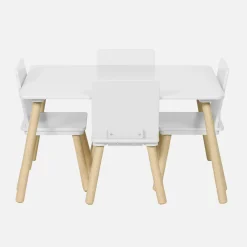 Rectangular children's table 4 chairs pine legs