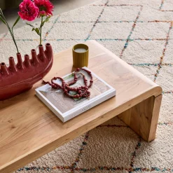 Rectangular coffee table solid acacia wood