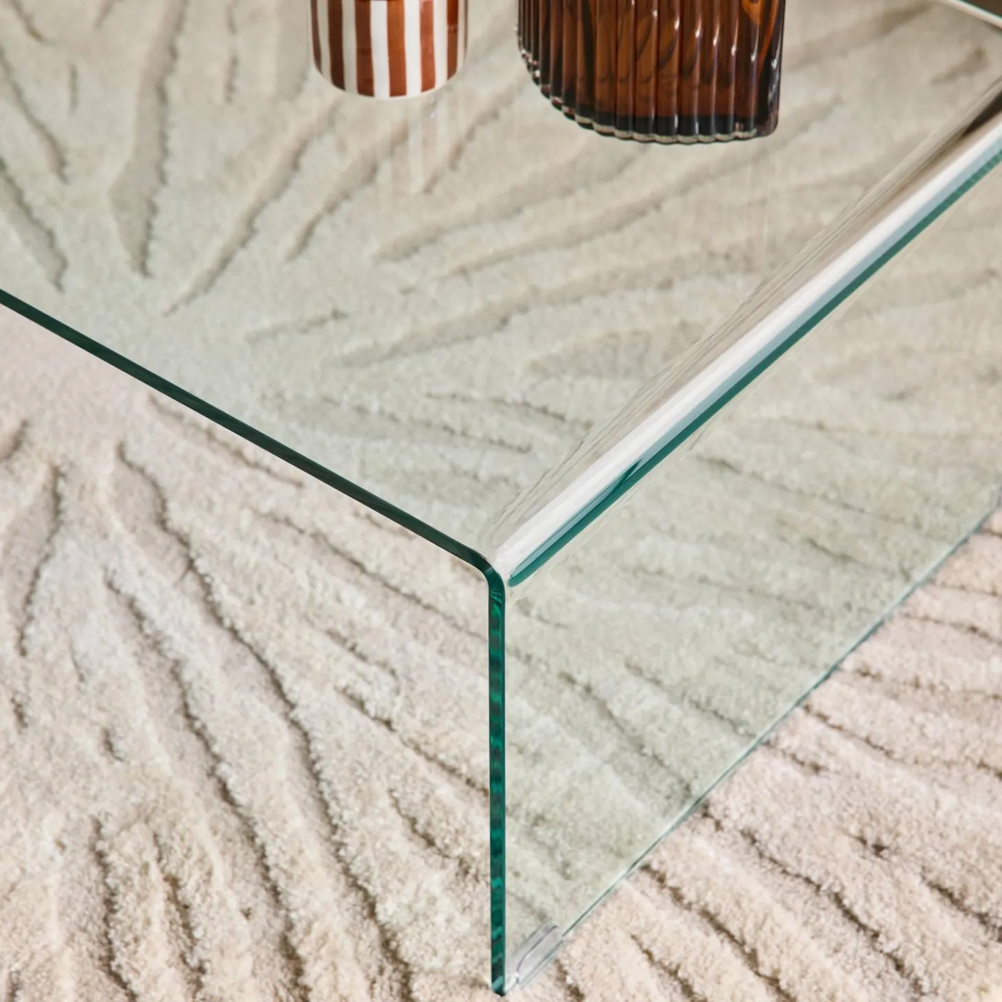 Rectangular coffee table tempered glass