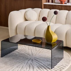 Rectangular coffee table tempered glass