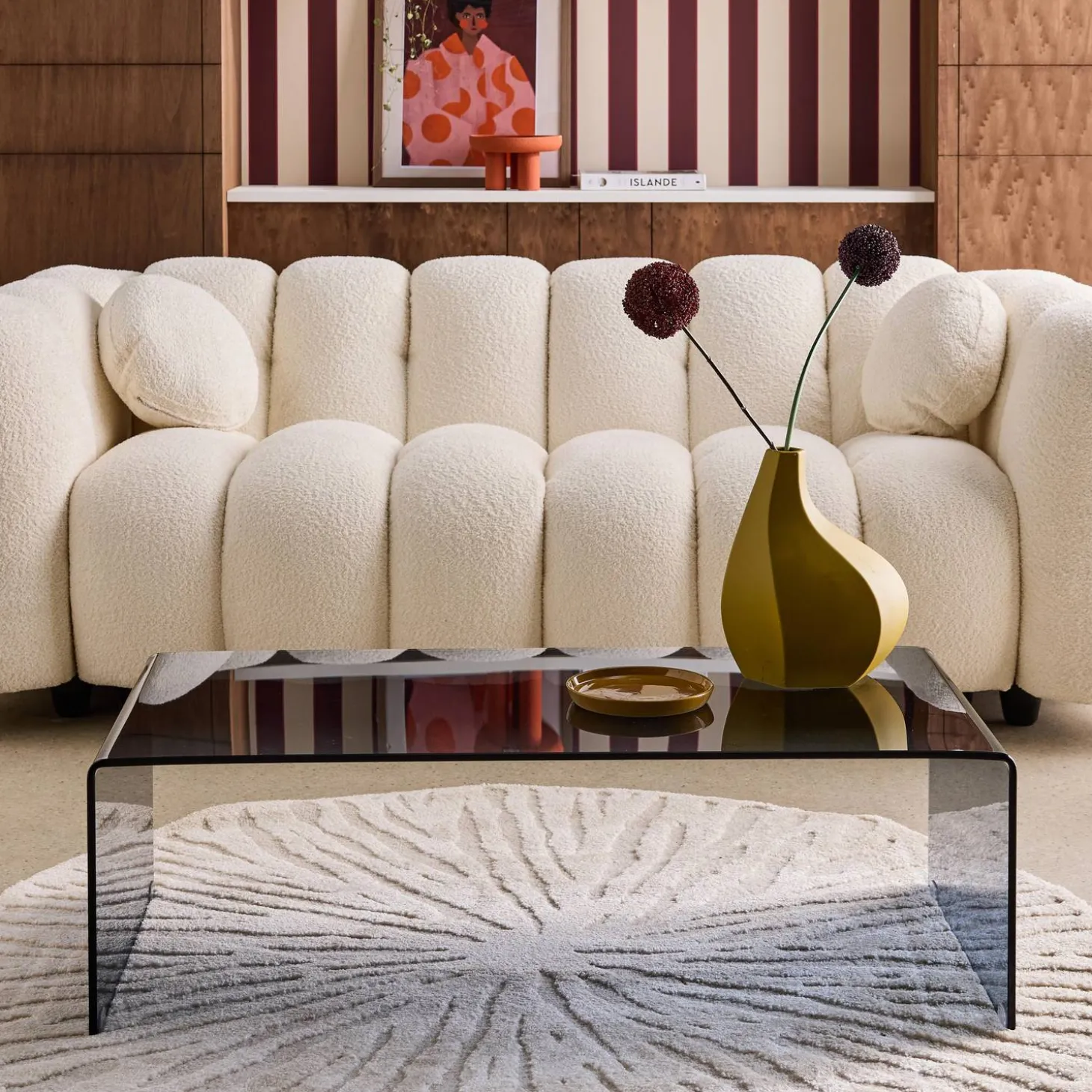 Rectangular coffee table tempered glass