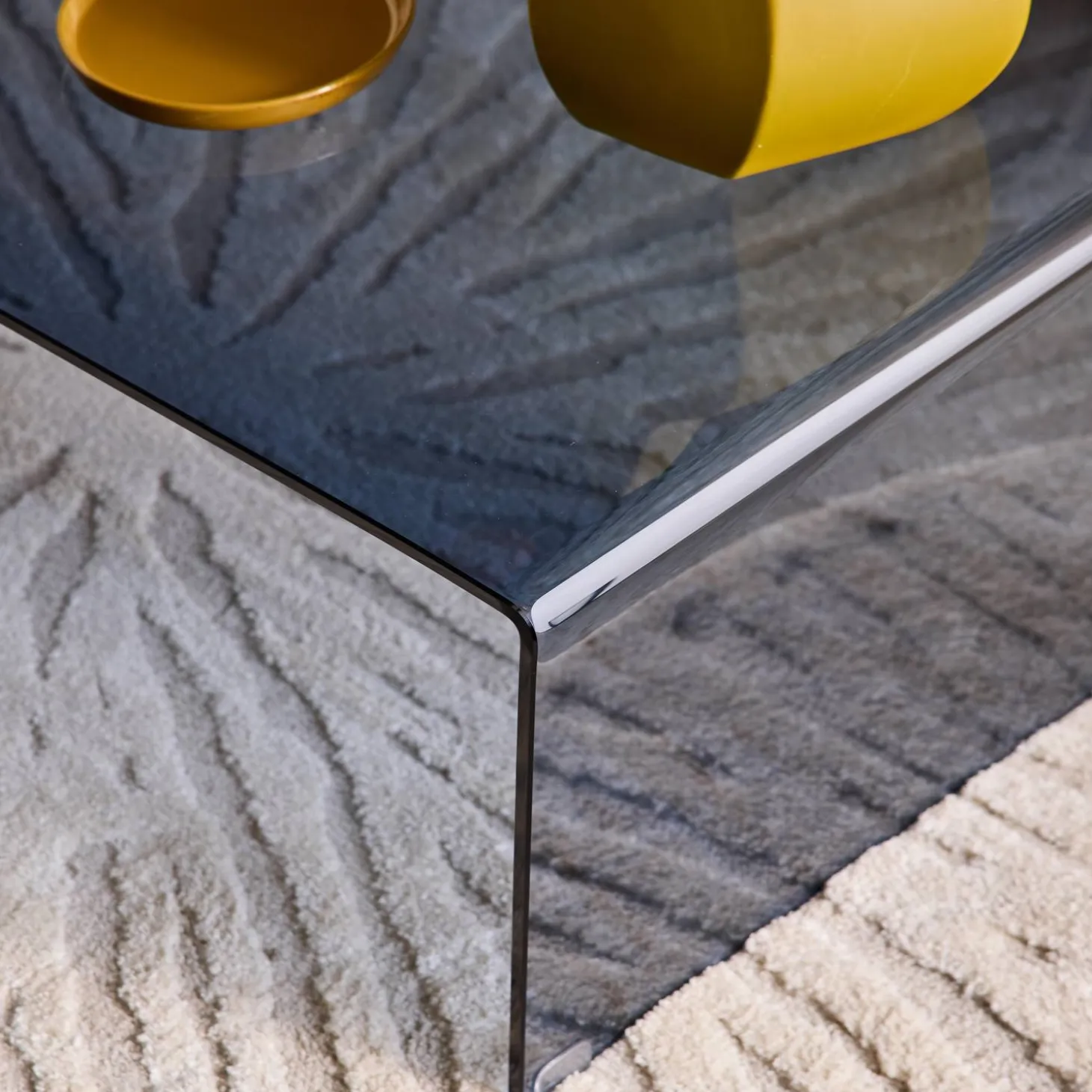 Rectangular coffee table tempered glass