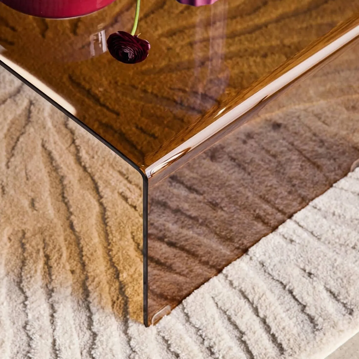 Rectangular coffee table tempered glass