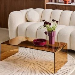 Rectangular coffee table tempered glass