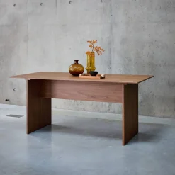 Rectangular dining table, carved wood effect, seats 4-6, 170cm