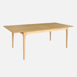 Rectangular dining table extendable rubberwood and ash veneer 6-8 seats