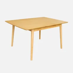 Rectangular dining table extendable rubberwood and oak veneer 4-6 seats