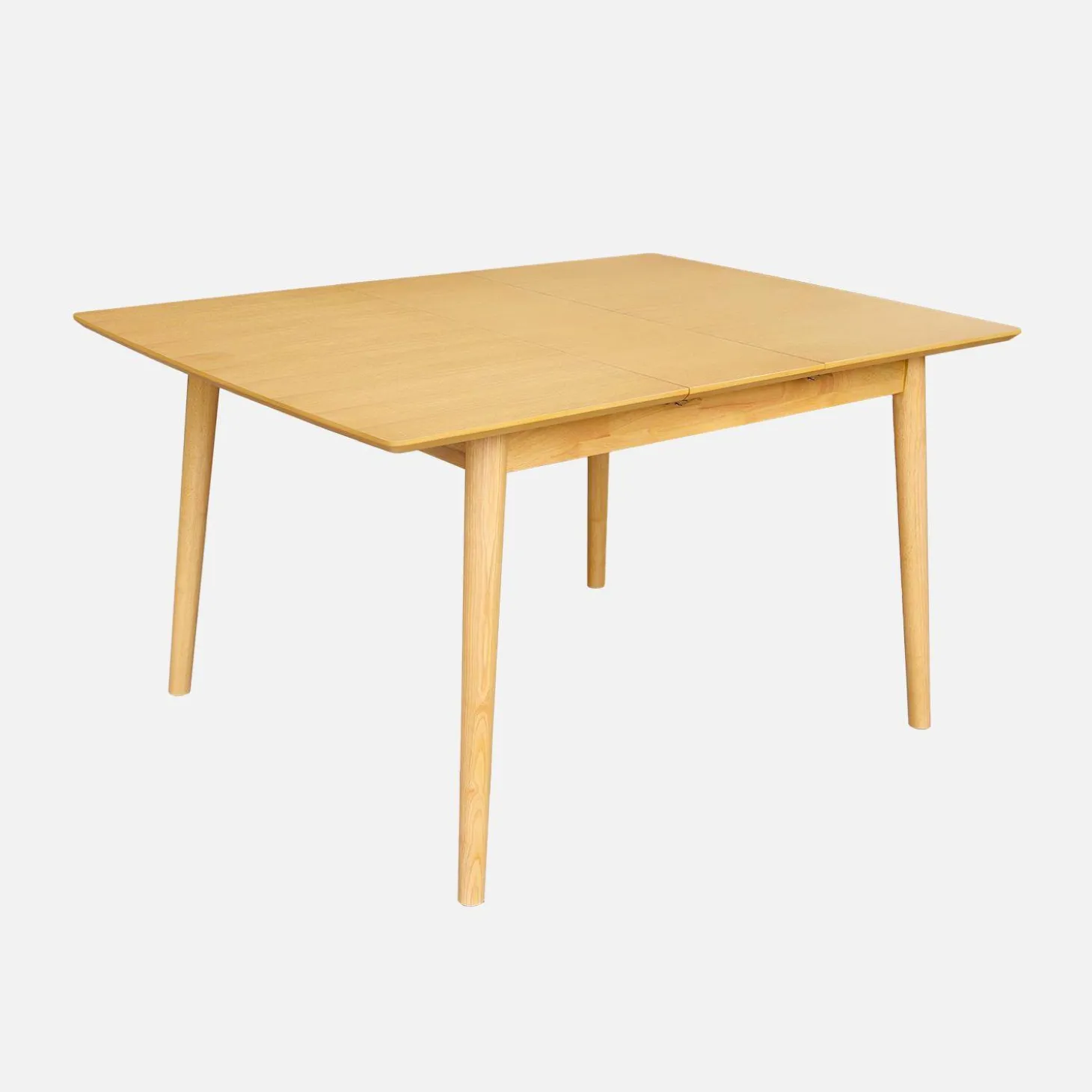 Rectangular dining table extendable rubberwood and oak veneer 4-6 seats