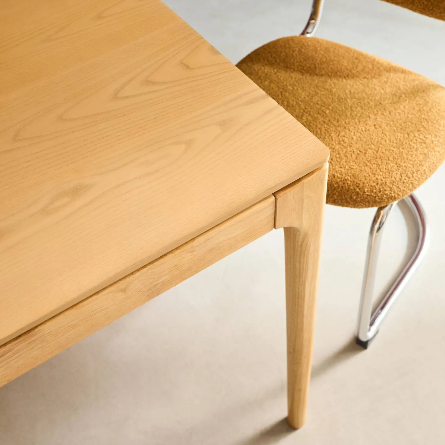 Rectangular dining table rubberwood and ash veneer 8 seats