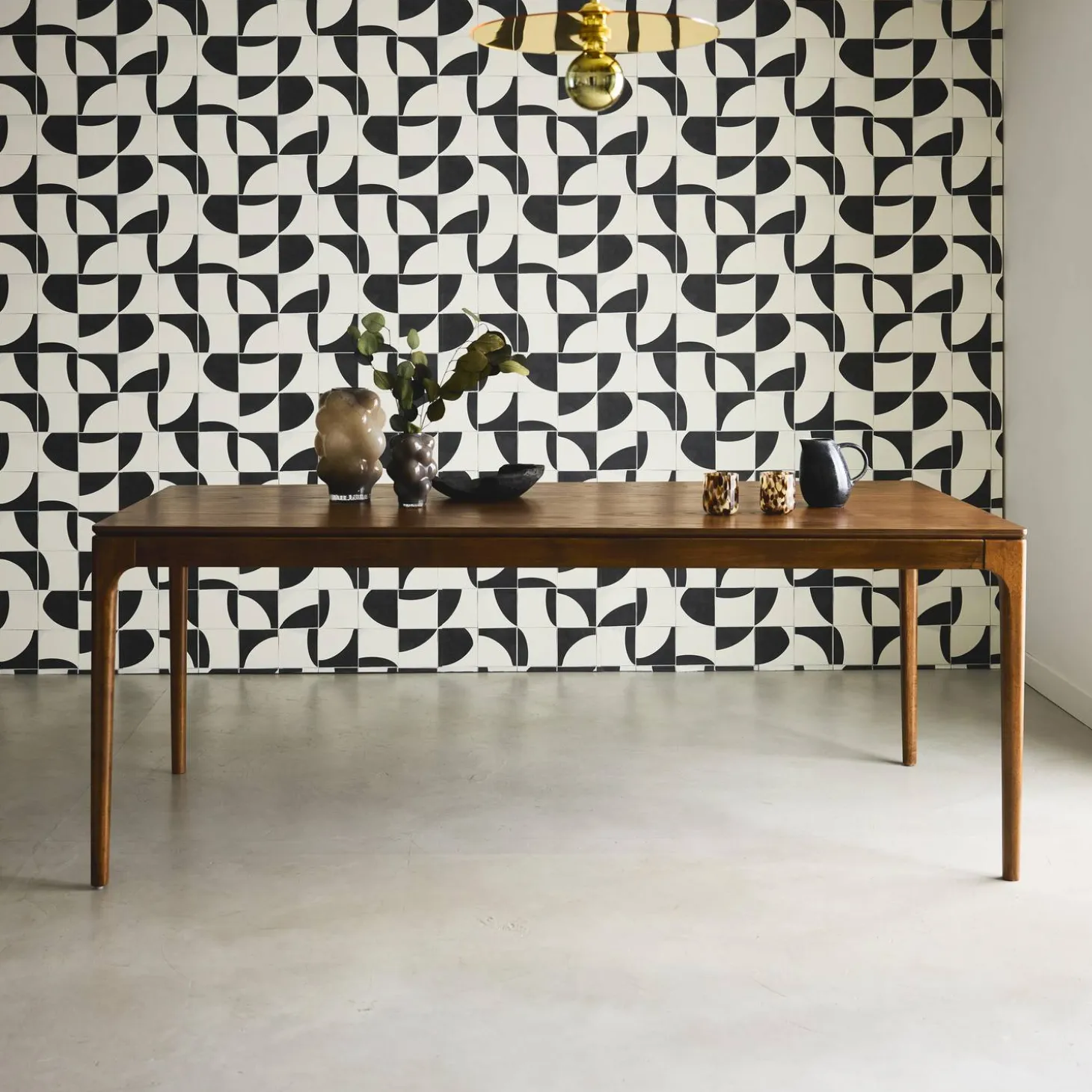 Rectangular dining table rubberwood and ash veneer 8 seats