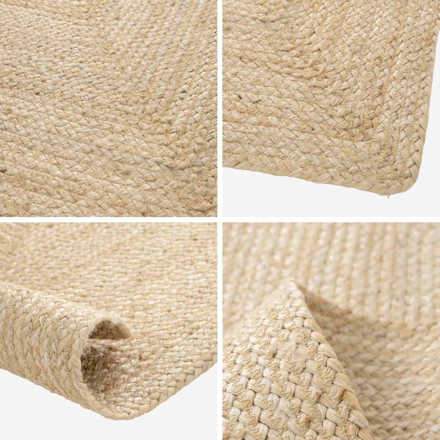 Rectangular indoor jute rug, natural