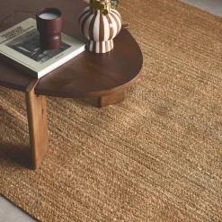 Rectangular indoor jute rug, natural
