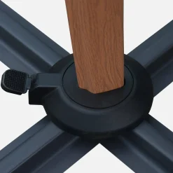 Rectangular offset parasol 3x4m, wood effect pole