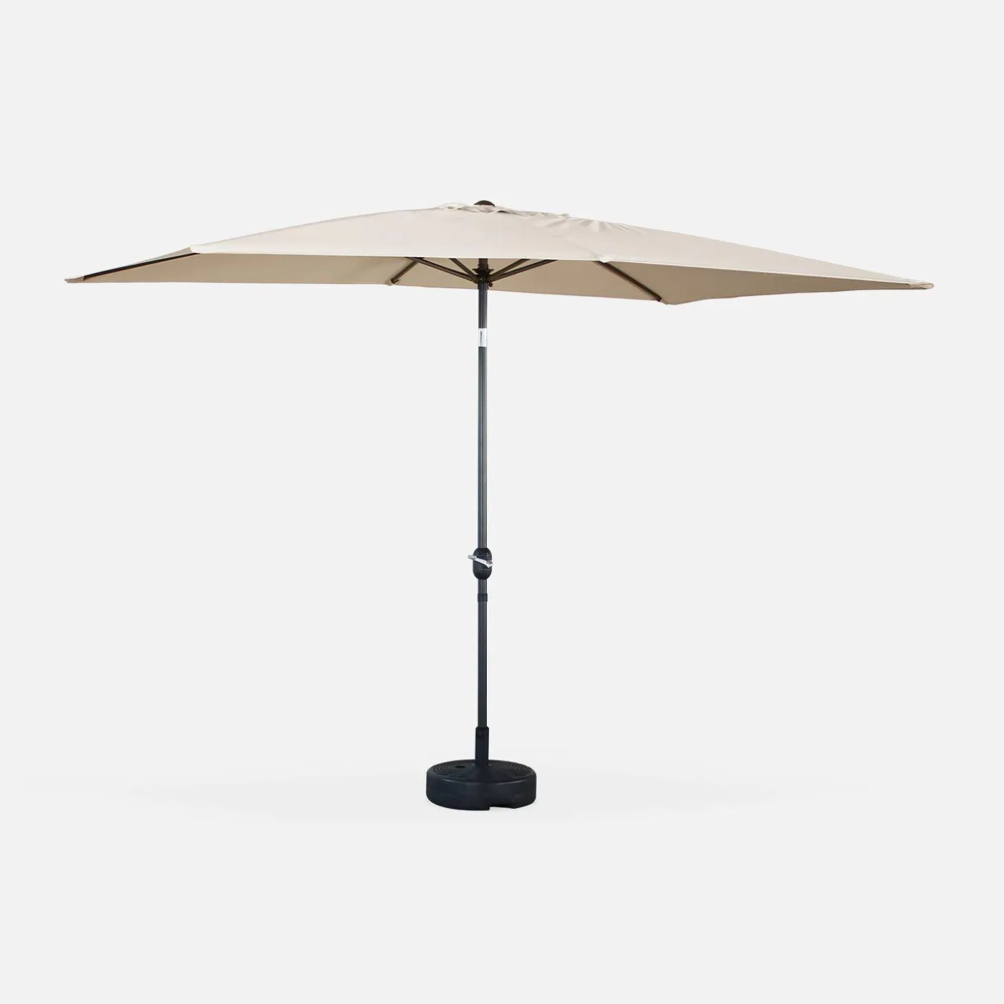 Rectangular parasol 2x3m with central pole