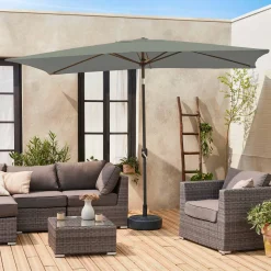 Rectangular parasol 2x3m with central pole