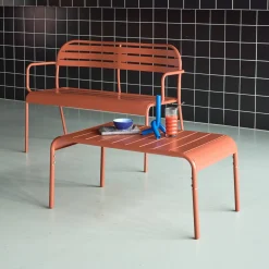 Rectangular steel garden coffee table