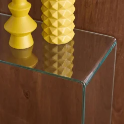 Rectangular tempered glass console