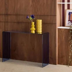Rectangular tempered glass console
