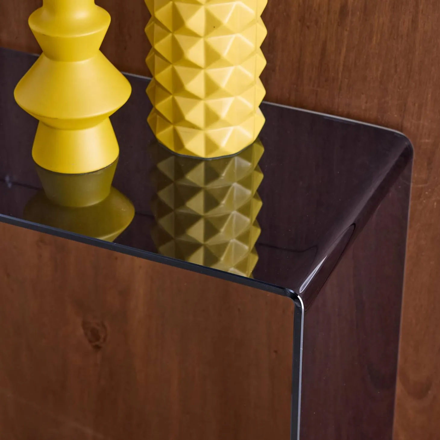 Rectangular tempered glass console