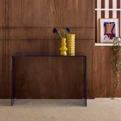 Rectangular tempered glass console