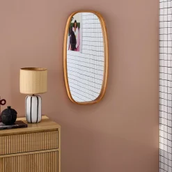 Rectangular wooden mirror