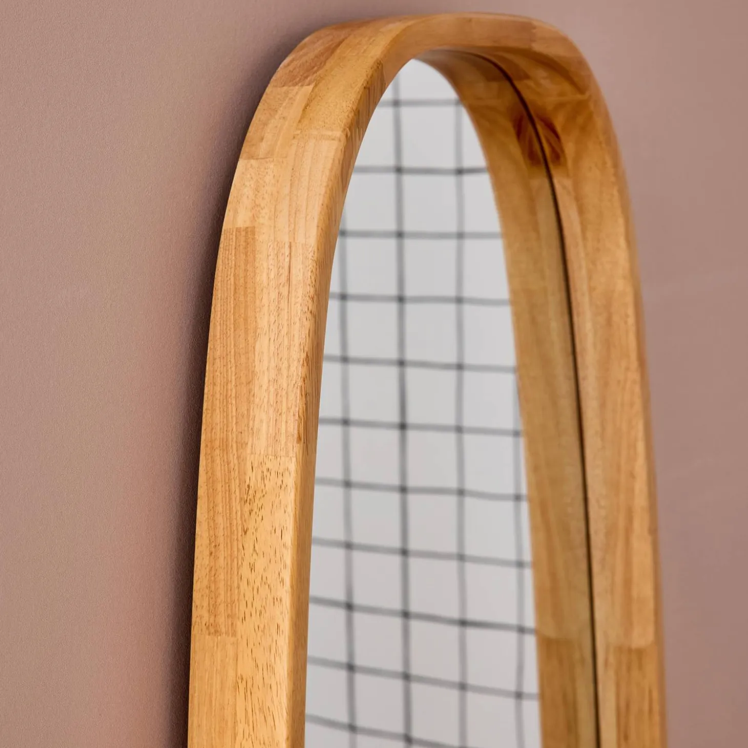 Rectangular wooden mirror
