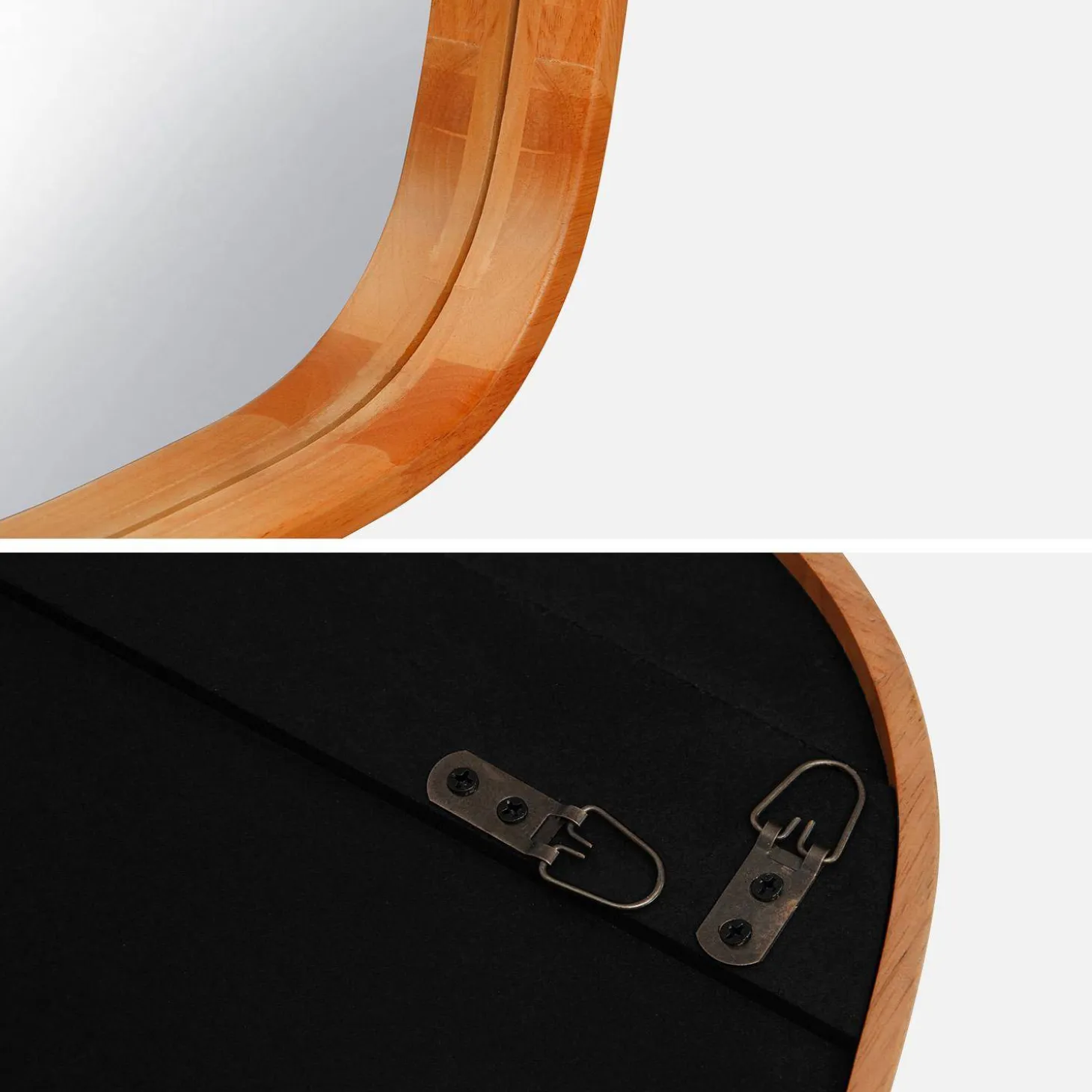 Rectangular wooden mirror