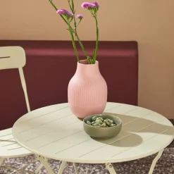 Round bistro garden table, steel, folding + 2 chairs