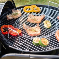 Round charcoal barbecue enamelled steel Ø53cm with trolley