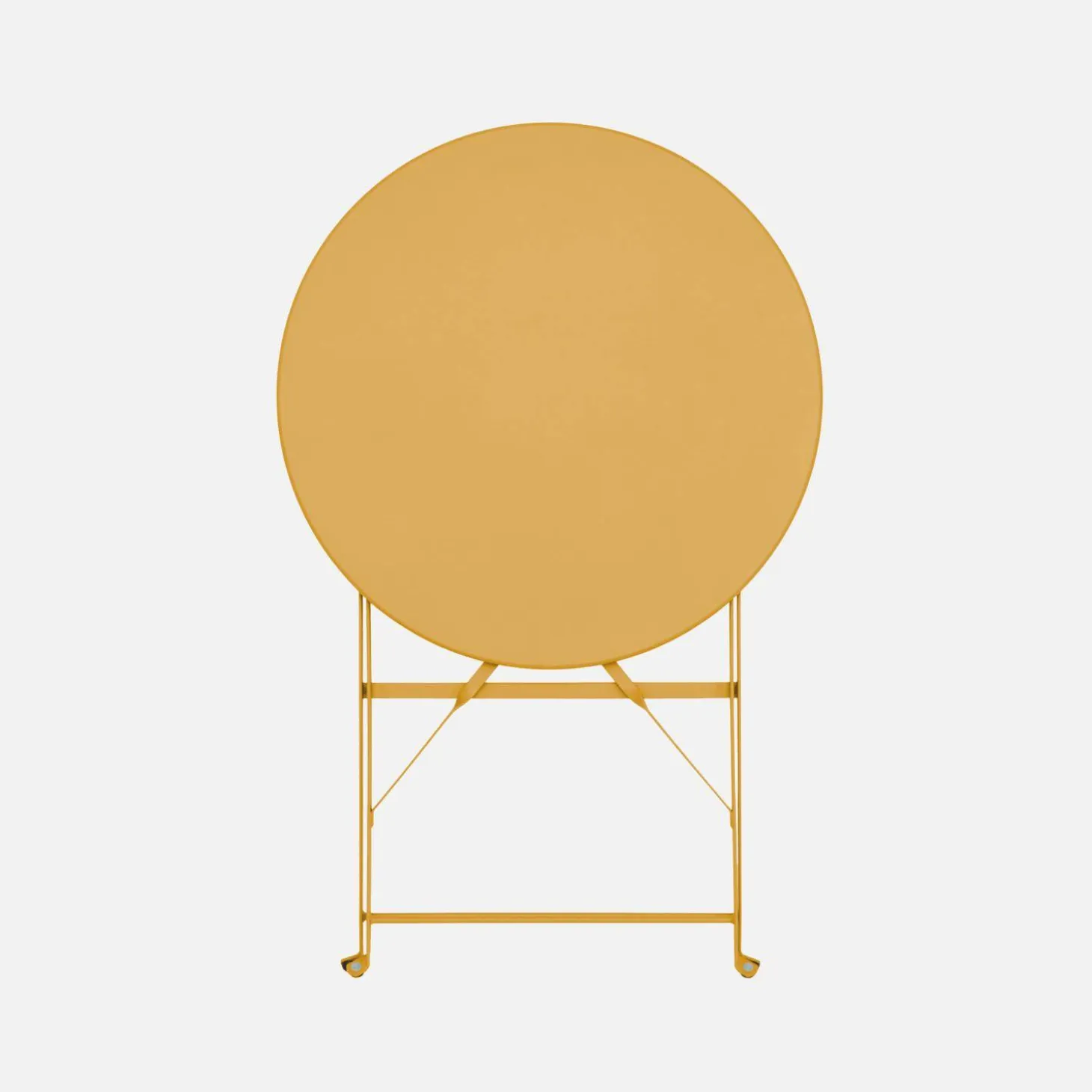Round folding metal bistro garden table with 2 chairs