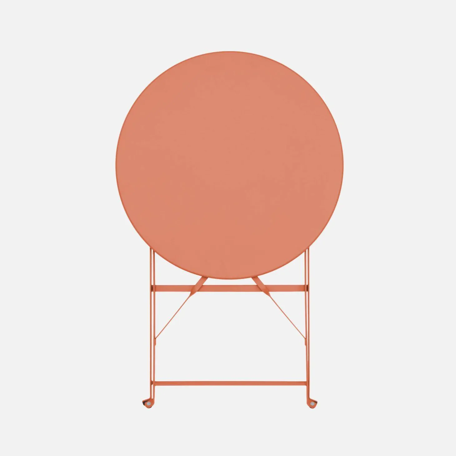 Round folding metal bistro garden table with 2 chairs