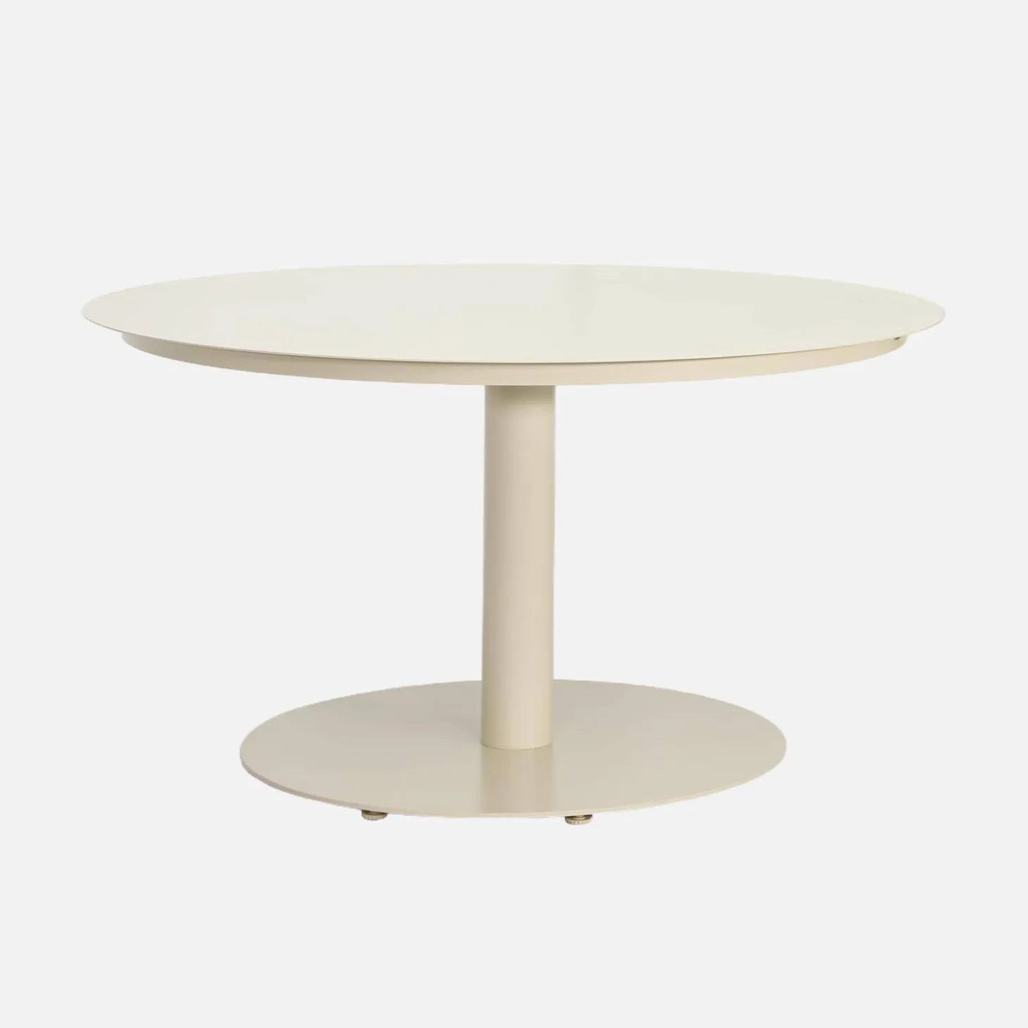 Round garden table aluminium + 6 armchairs