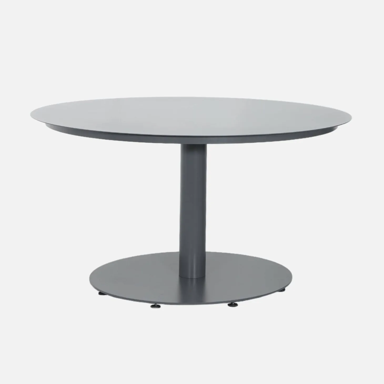 Round garden table aluminium + 6 armchairs