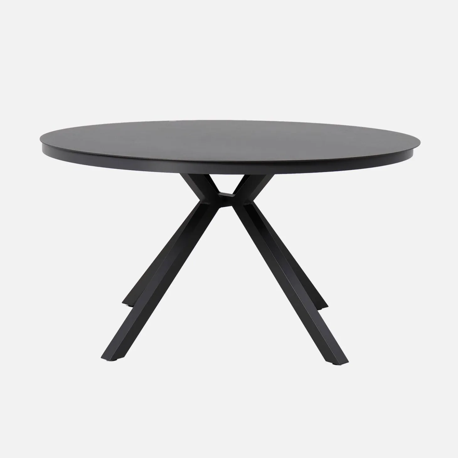 Round garden table aluminum and glass seats 6