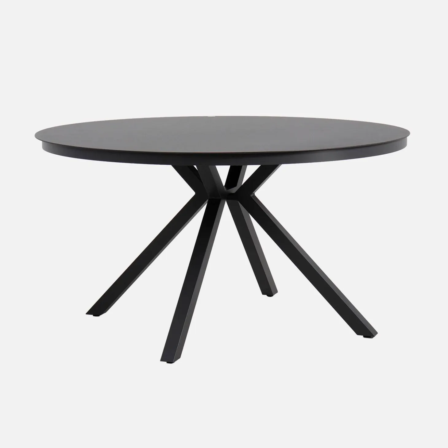 Round garden table aluminum and glass seats 6