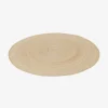 Round jute indoor rug, natural