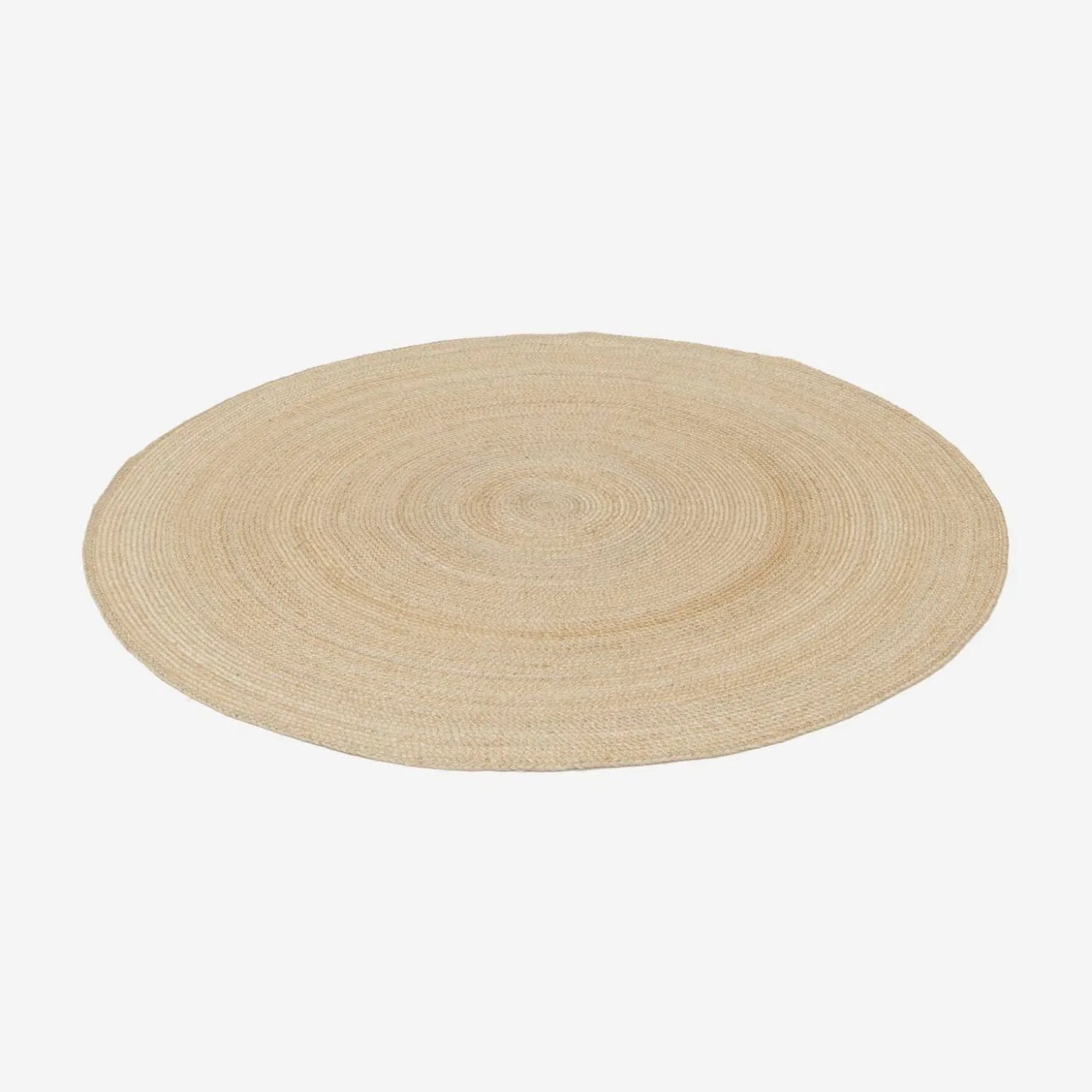 Round jute indoor rug, natural